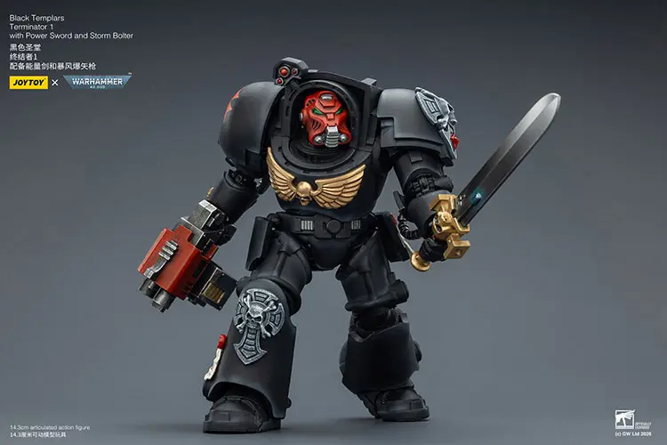 Action Figure - Black Templars Terminator 1 with Power Sword and Storm Bolter 1 18 - JOYTOY Warhammer 40K rectangle image 7