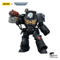 Action Figure - Black Templars Terminator 2 with Power Fist and Storm Bolter 1 18 - JOYTOY Warhammer 40K in white background 3