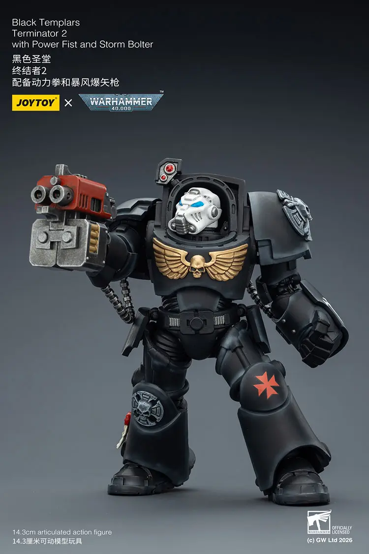 Action Figure - Black Templars Terminator 2 with Power Fist and Storm Bolter 1 18 - JOYTOY Warhammer 40K rectangle image 2