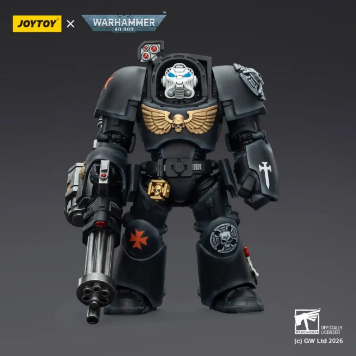 Action Figure - Black Templars Terminator 3 with Power Fist and Assault Cannon 1 18 - JOYTOY Warhammer 40K