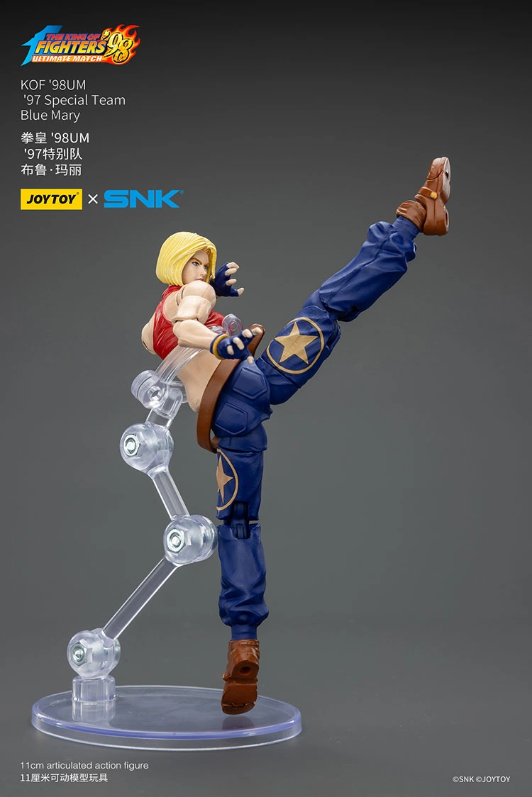 Action Figure - Blue Mary KOF _98 UM 97 Special Team Team SNK 1 18 - JOYTOY The King of Fighters on display stand rectangle image