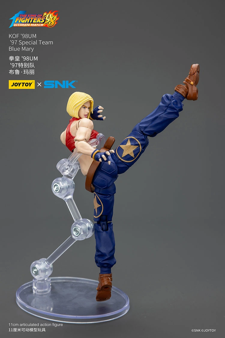 Action Figure - Blue Mary KOF _98 UM 97 Special Team Team SNK 1 18 - JOYTOY The King of Fighters on the display stand 2 rectangle image