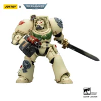 Action Figure - Dark Angels Deathwing Terminator 1 with Power Sword and Storm Bolter 1 18 - JOYTOY Warhammer 40K in white background 3