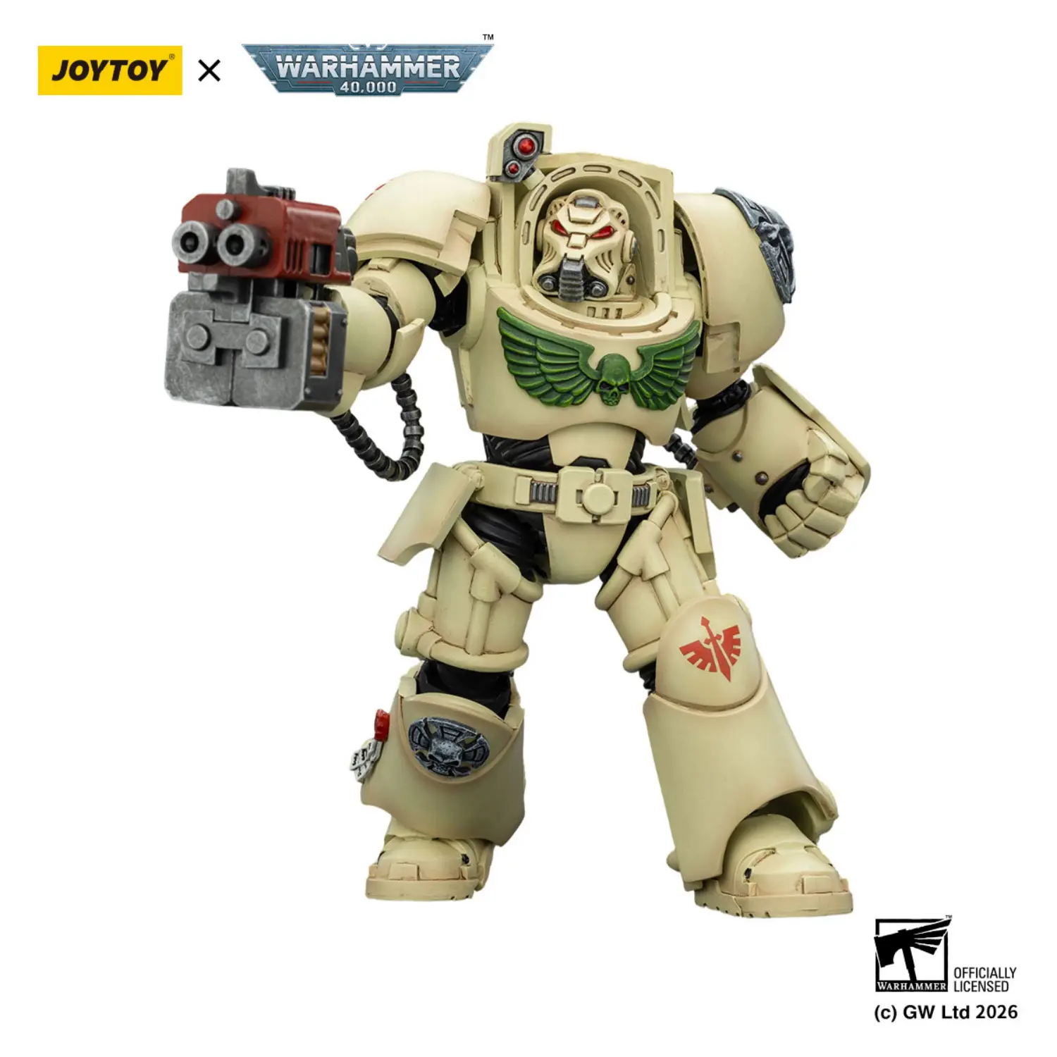 Action Figure - Dark Angels Deathwing Terminator 2 with Power Fist and Storm Bolter 1 18 - JOYTOY Warhammer 40K in white background 2 Action Figure - Dark Angels Deathwing Terminator 2 with Power Fist and Storm Bolter 1 18 - JOYTOY Warhammer 40K in white background 2