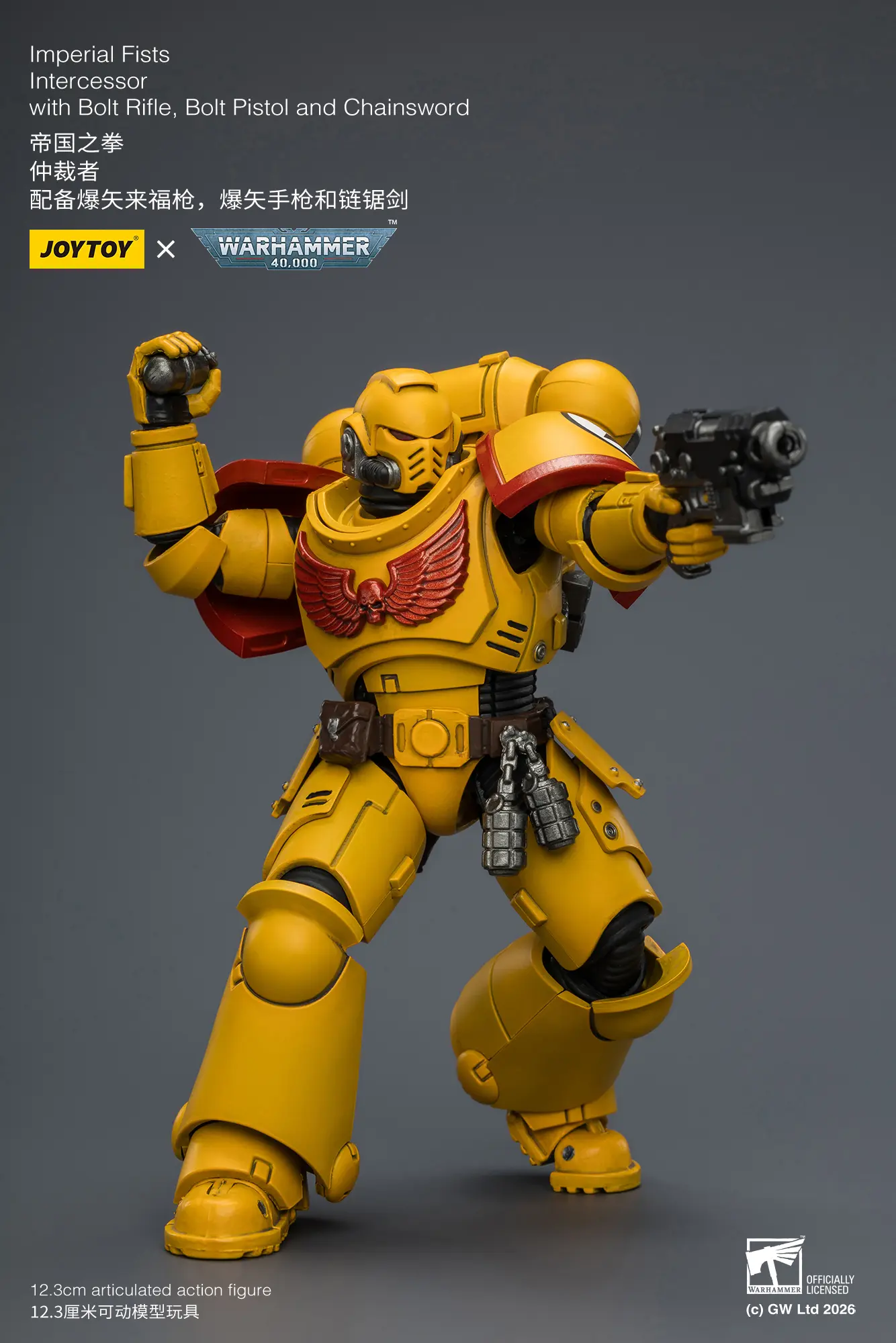 Action Figure - Imperial Fists Intercessor with Bolt Rifle, Bolt Pistol and Chainsword 1 18 - Warhammer 40K rectangle image 7