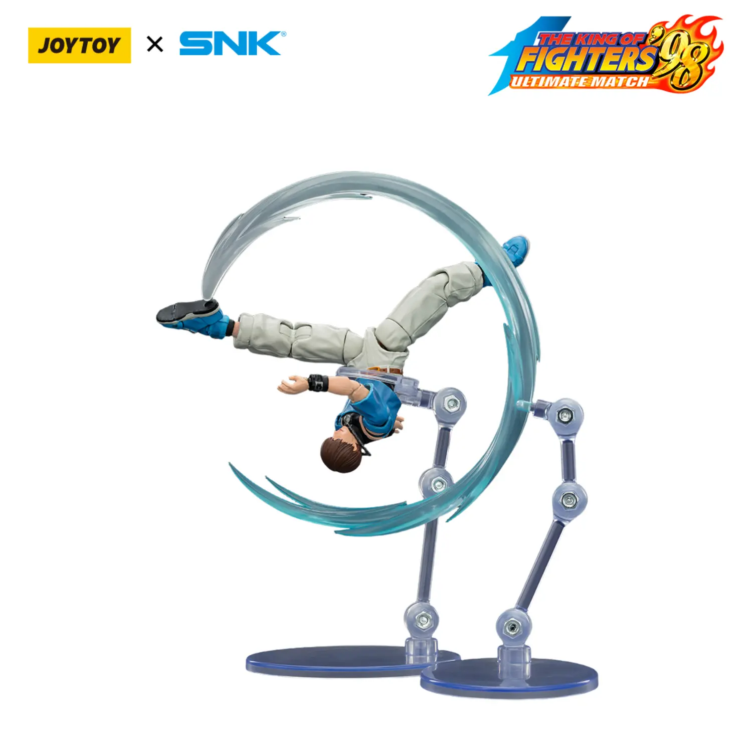 Action Figure - JOYTOY Chris KOF _98 UM Orochi Team SNK 1 18 - The King of Fighters in white background on display stand