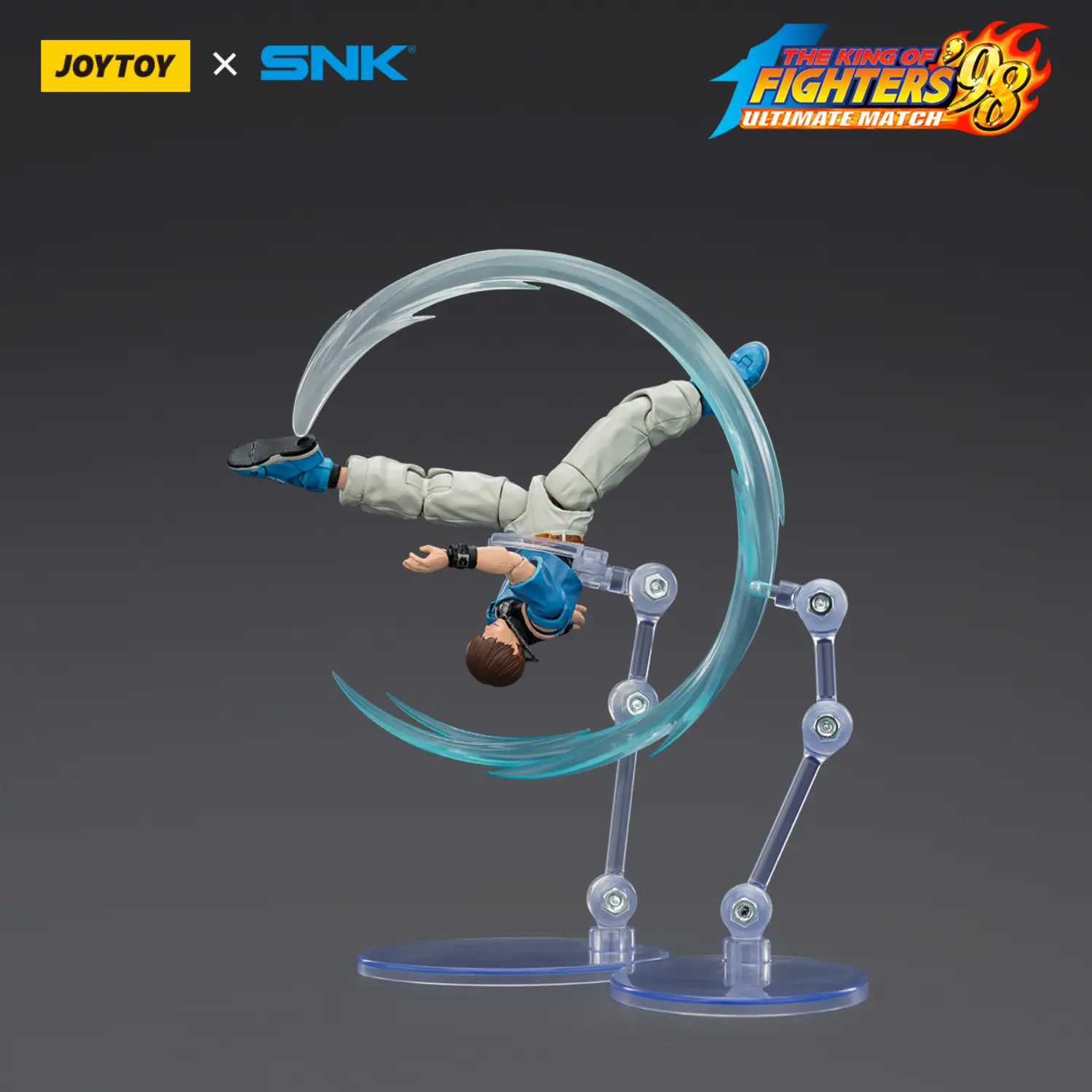 Action Figure - JOYTOY Chris KOF _98 UM Orochi Team SNK 1 18 - The King of Fighters on display stand