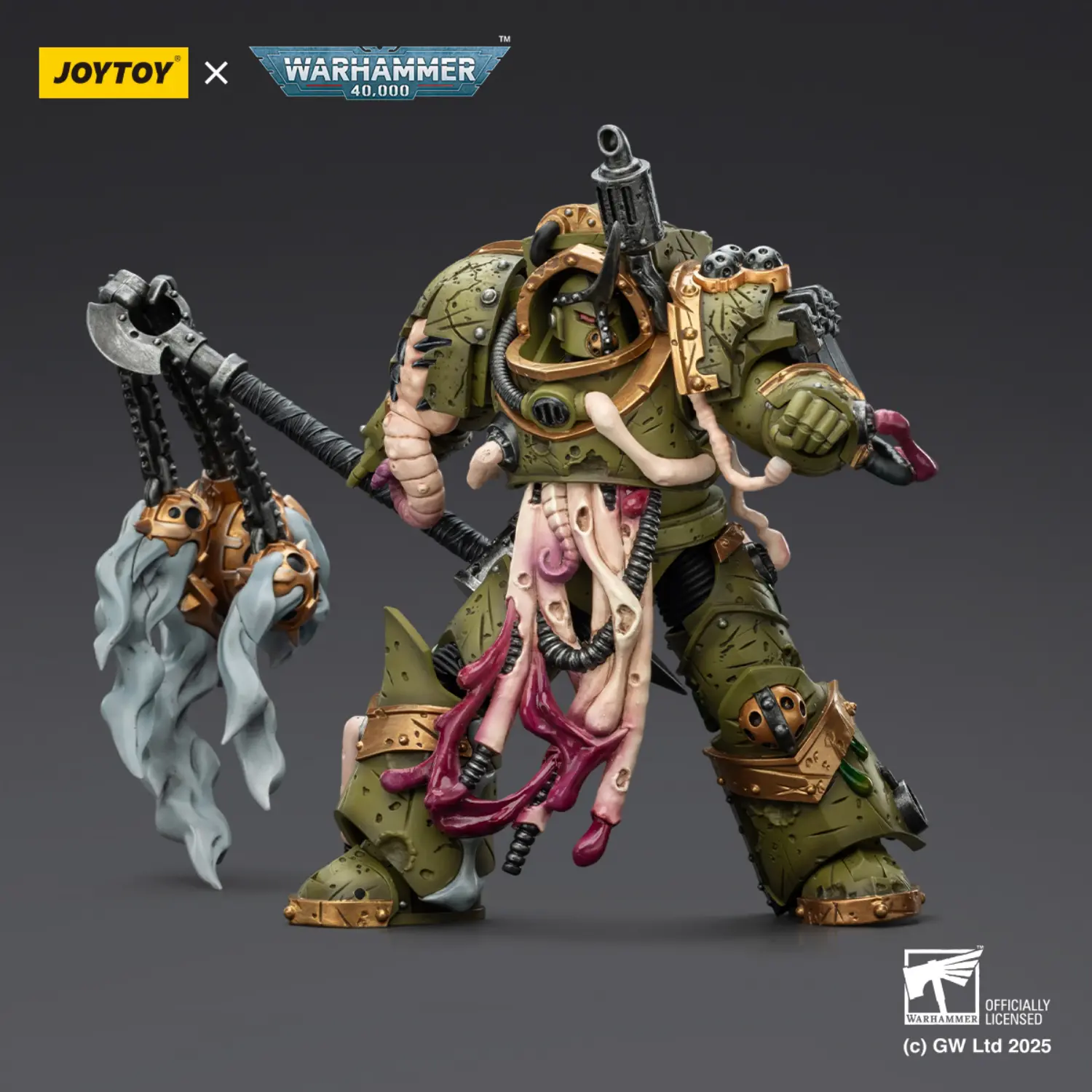 Action Figure - JOYTOY Death Guard Blightlord Terminator with Flail of Corruption 1 18 - Warhammer 40K 3