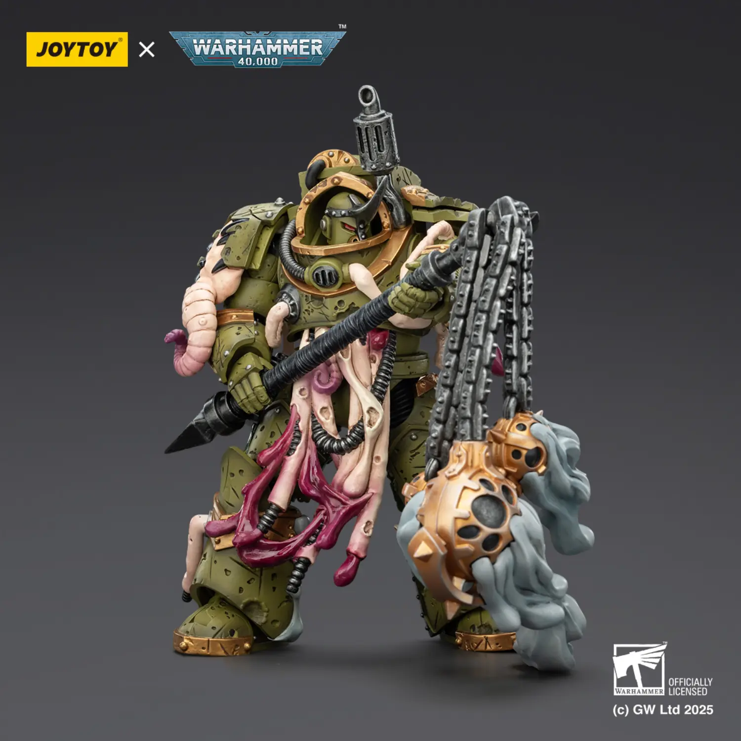 Action Figure - JOYTOY Death Guard Blightlord Terminator with Flail of Corruption 1 18 - Warhammer 40K 4