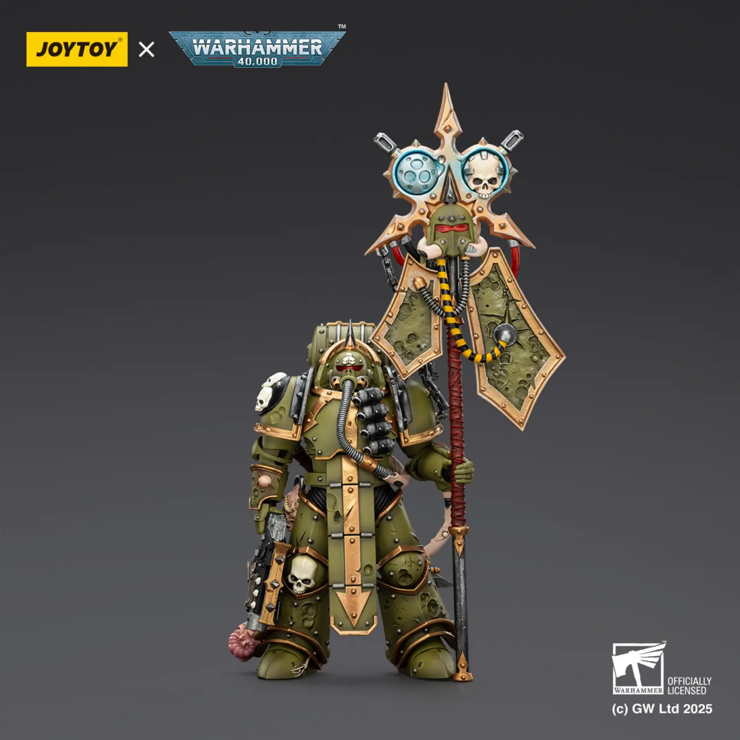Action Figure - JOYTOY Death Guard Plague Marine Icon bearer with Boltgun and Plague knife 1 18 - Warhammer 40K 1 Action Figure - JOYTOY Death Guard Plague Marine Icon bearer with Boltgun and Plague knife 1 18 - Warhammer 40K 1