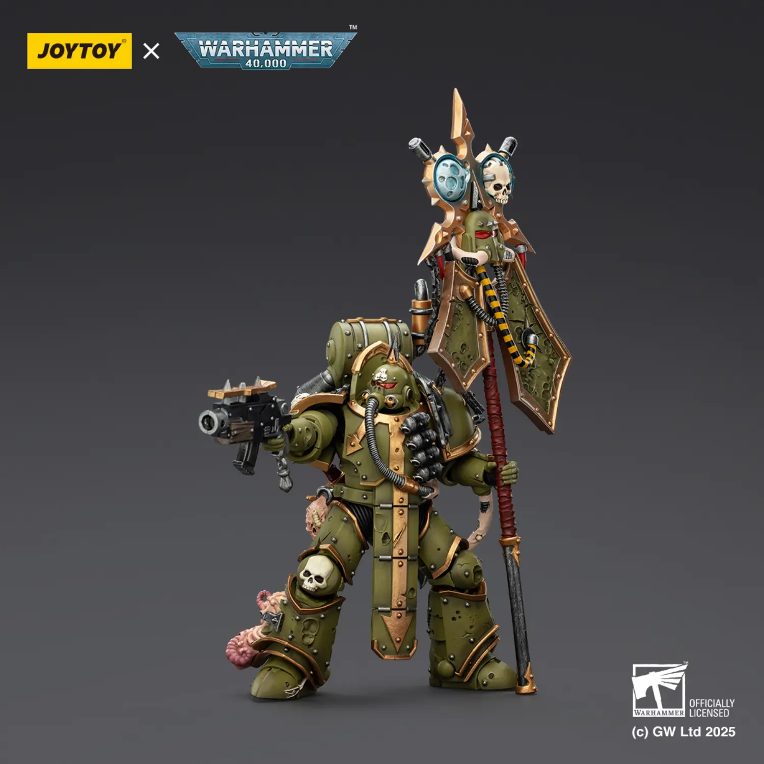 Action Figure - JOYTOY Death Guard Plague Marine Icon bearer with Boltgun and Plague knife 1 18 - Warhammer 40K Action Figure - JOYTOY Death Guard Plague Marine Icon bearer with Boltgun and Plague knife 1 18 - Warhammer 40K