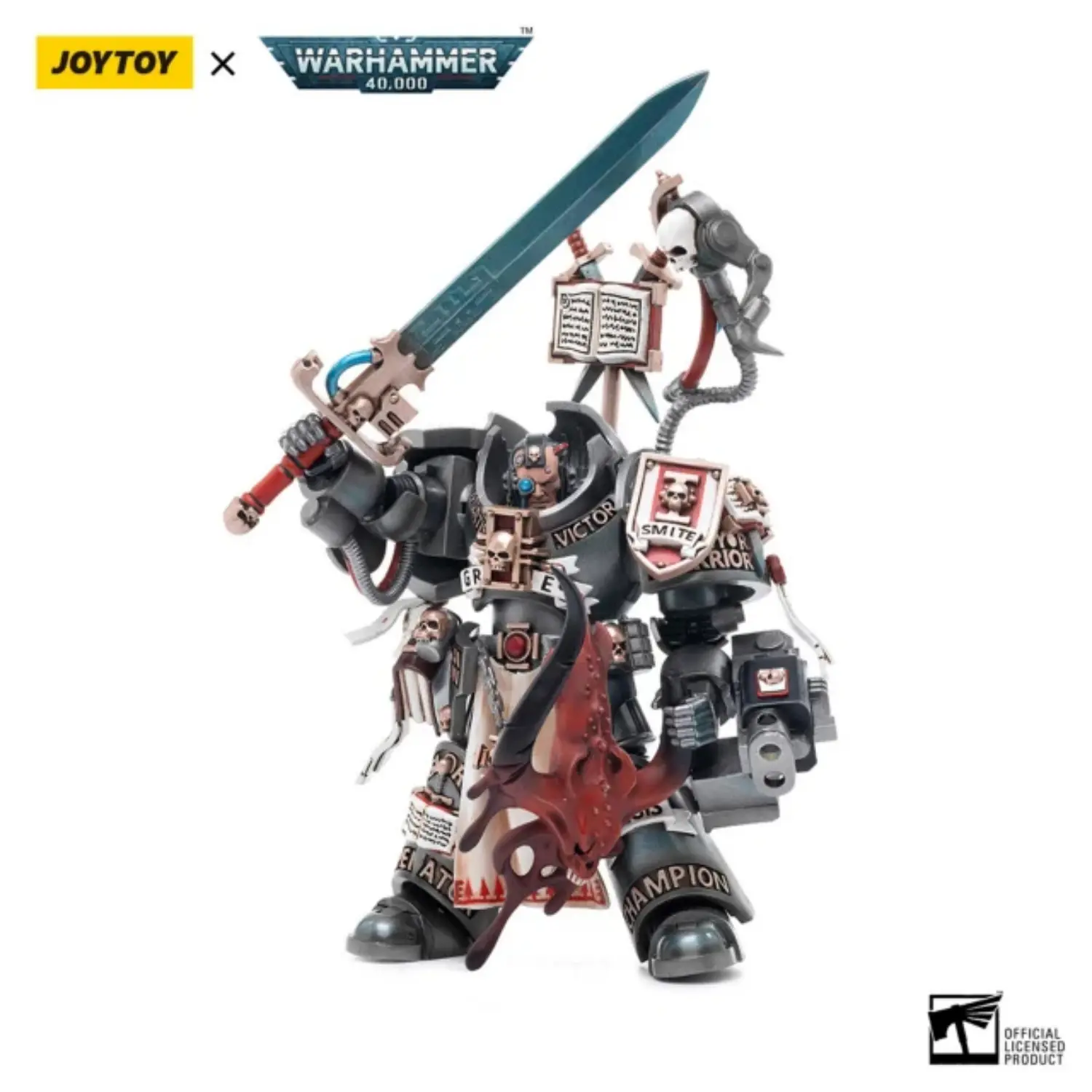 Action Figure - JOYTOY Grey Knights Terminator Incanus Neodan 1 18 - Warhammer 40K in white background