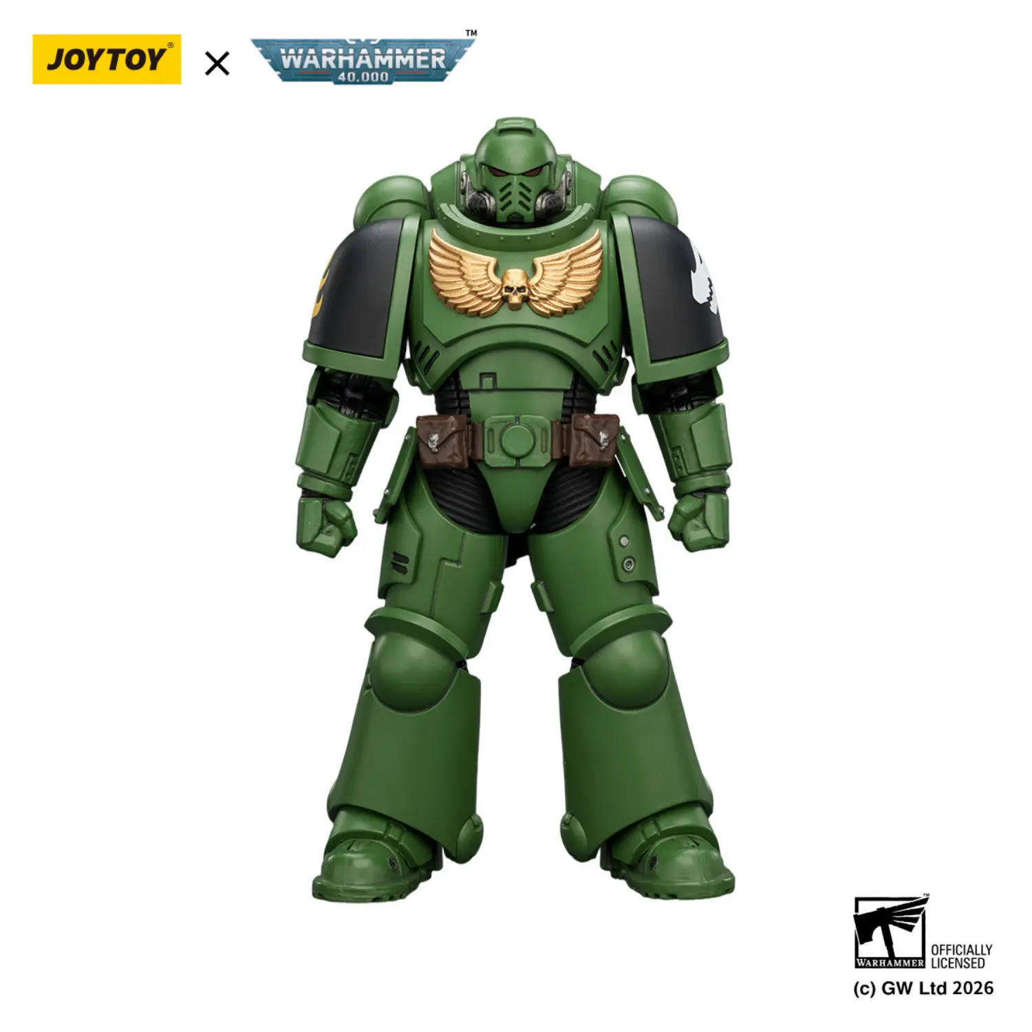 Action Figure - JOYTOY Salamanders Intercessor without Bolt Rifle, Bolt Pistol and Chainsword 1 18 - Warhammer 40K in white background