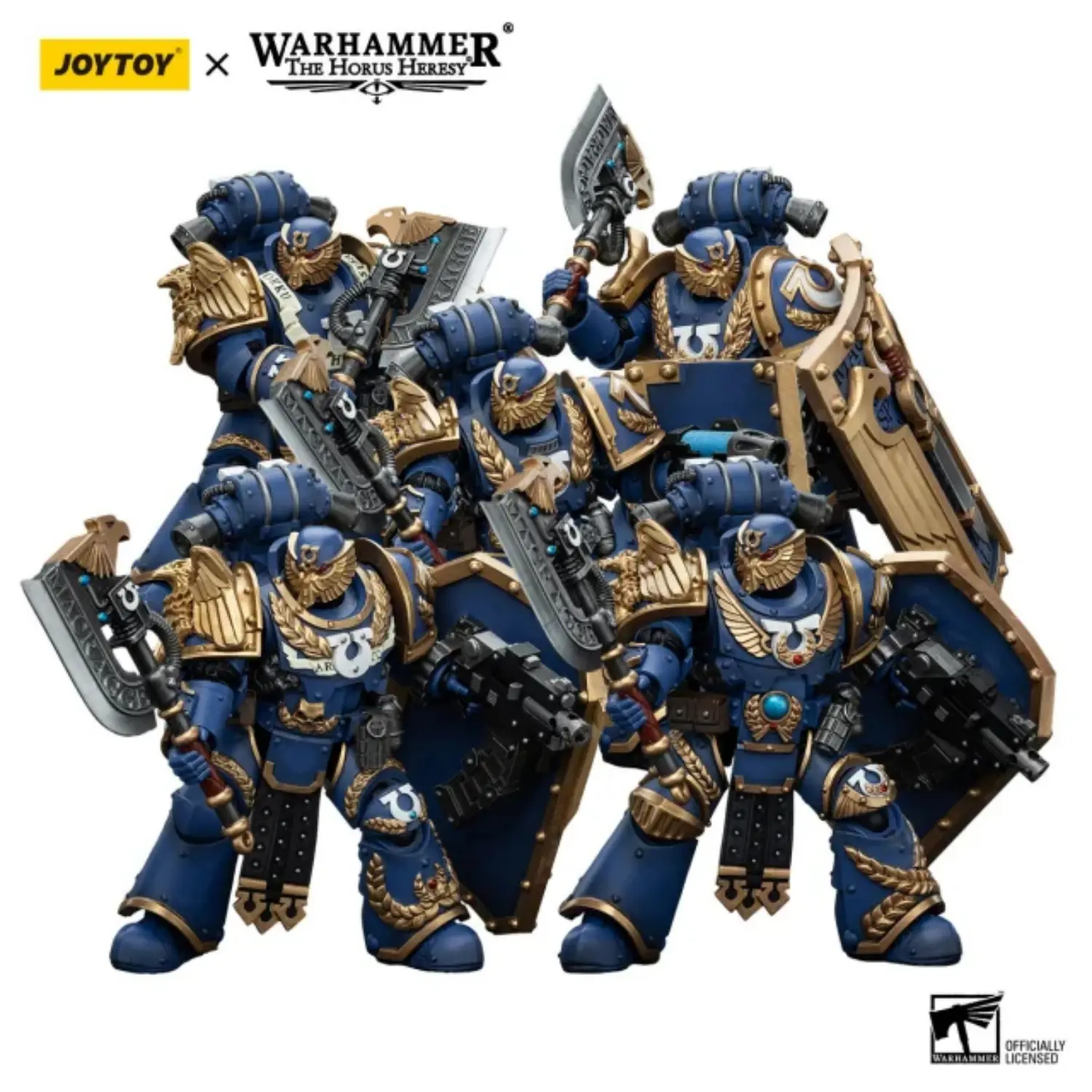 Action Figure - JOYTOY Ultramarines Invictarus Suzerain Squad 1 18 - Warhammer The Horus Heresy in white background Action Figure - JOYTOY Ultramarines Invictarus Suzerain Squad 1 18 - Warhammer The Horus Heresy in white background