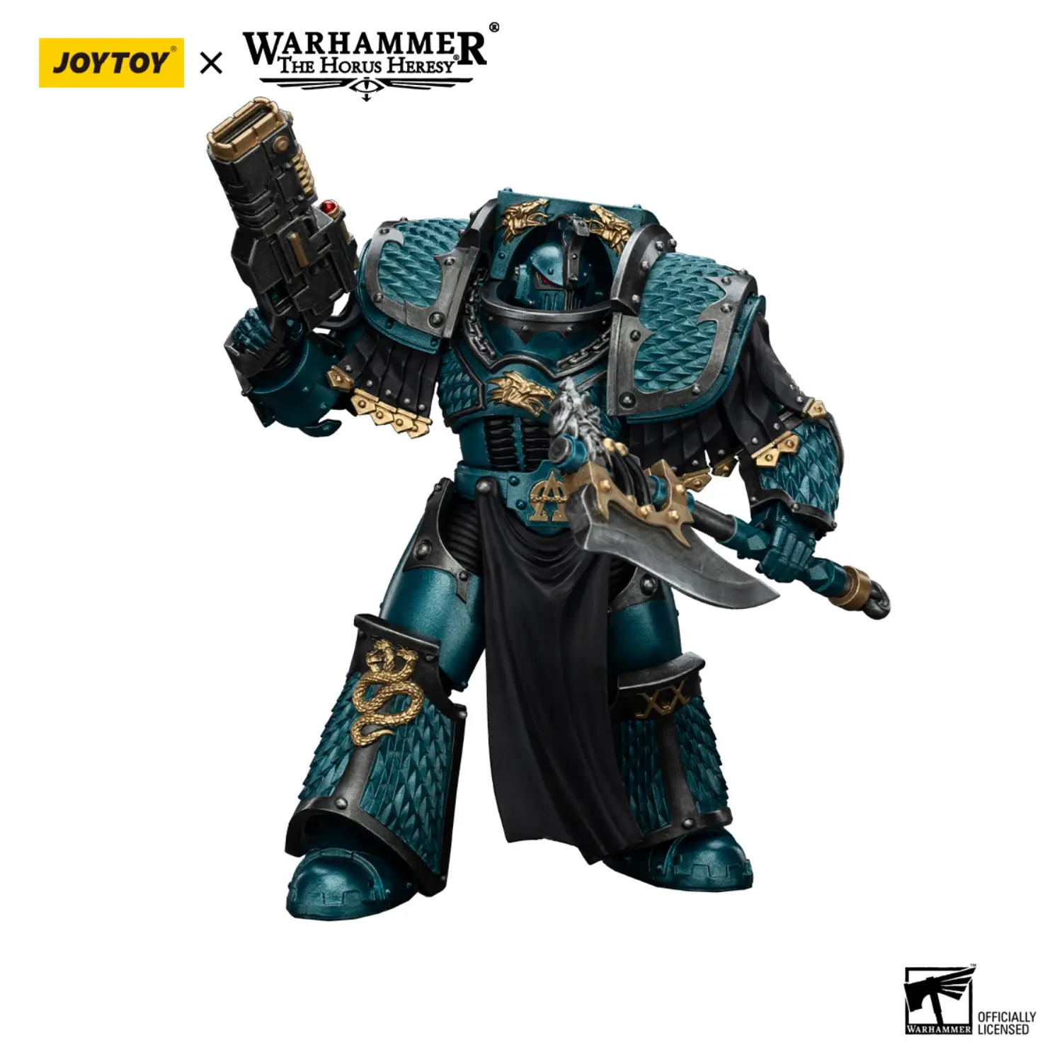 Action Figure - JoyToy Alpha Legion Lernaean Terminator with Volkite Charger 1 18 - Warhammer The Horus Heresy in white background 2
