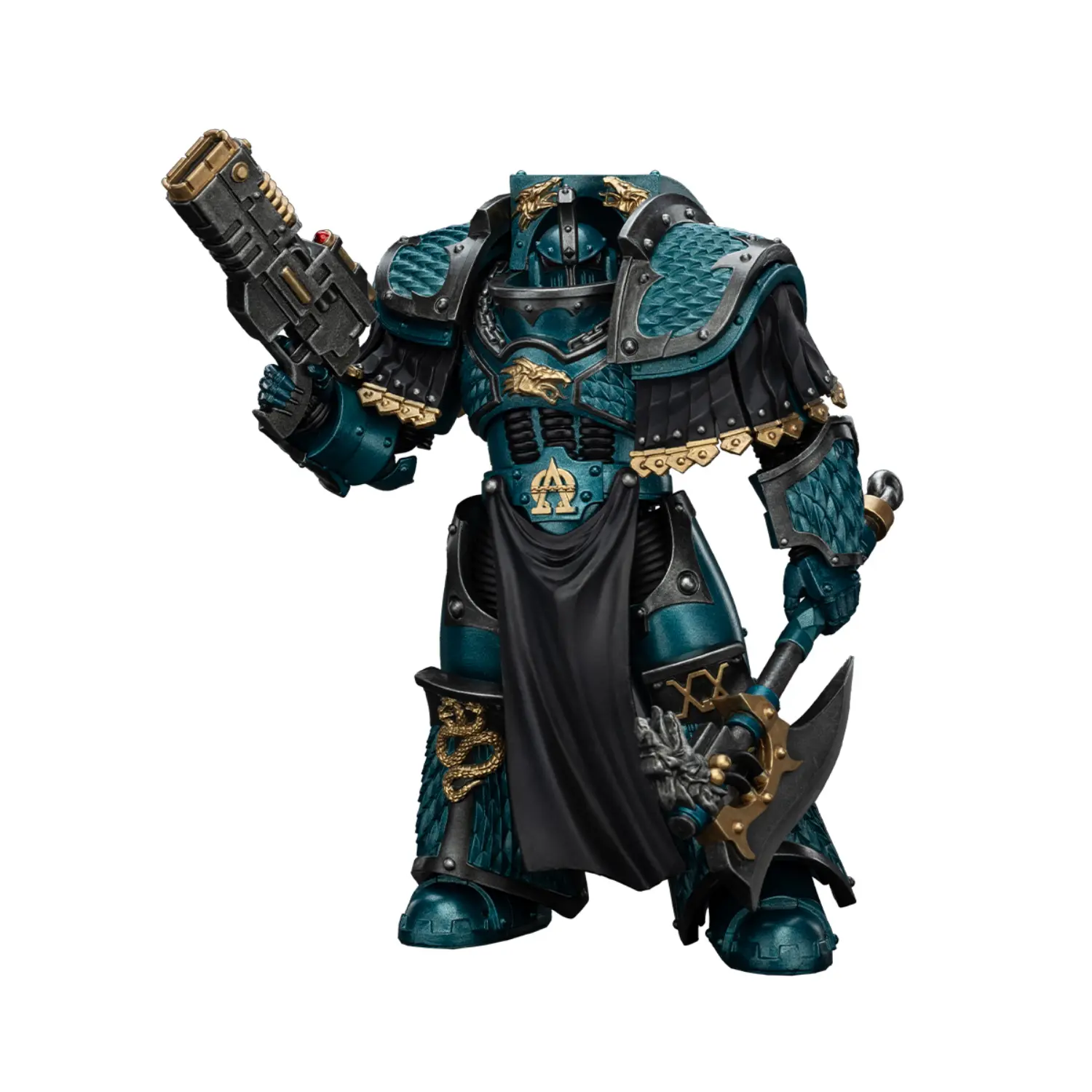 Action Figure - JoyToy Alpha Legion Lernaean Terminator with Volkite Charger 1 18 - Warhammer The Horus Heresy in white background 4