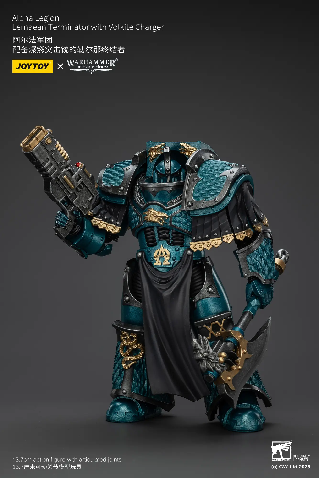Action Figure - JoyToy Alpha Legion Lernaean Terminator with Volkite Charger 1 18 - Warhammer The Horus Heresy rectangle image