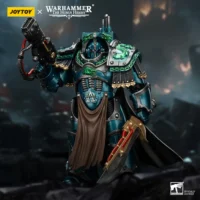 Action Figure - JoyToy Alpha Legion Praetor in Cataphractii Terminator Armour 1 18 - Warhammer The Horus Heresy in dark background