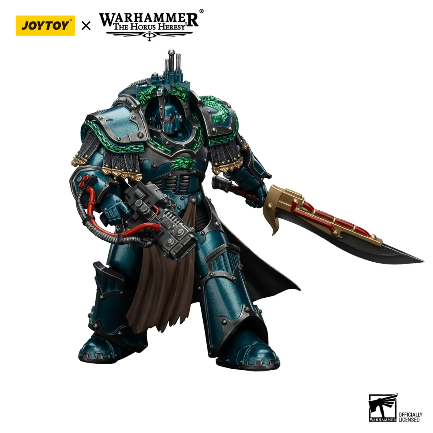 Action Figure - JoyToy Alpha Legion Praetor in Cataphractii Terminator Armour 1 18 - Warhammer The Horus Heresy in white background 3