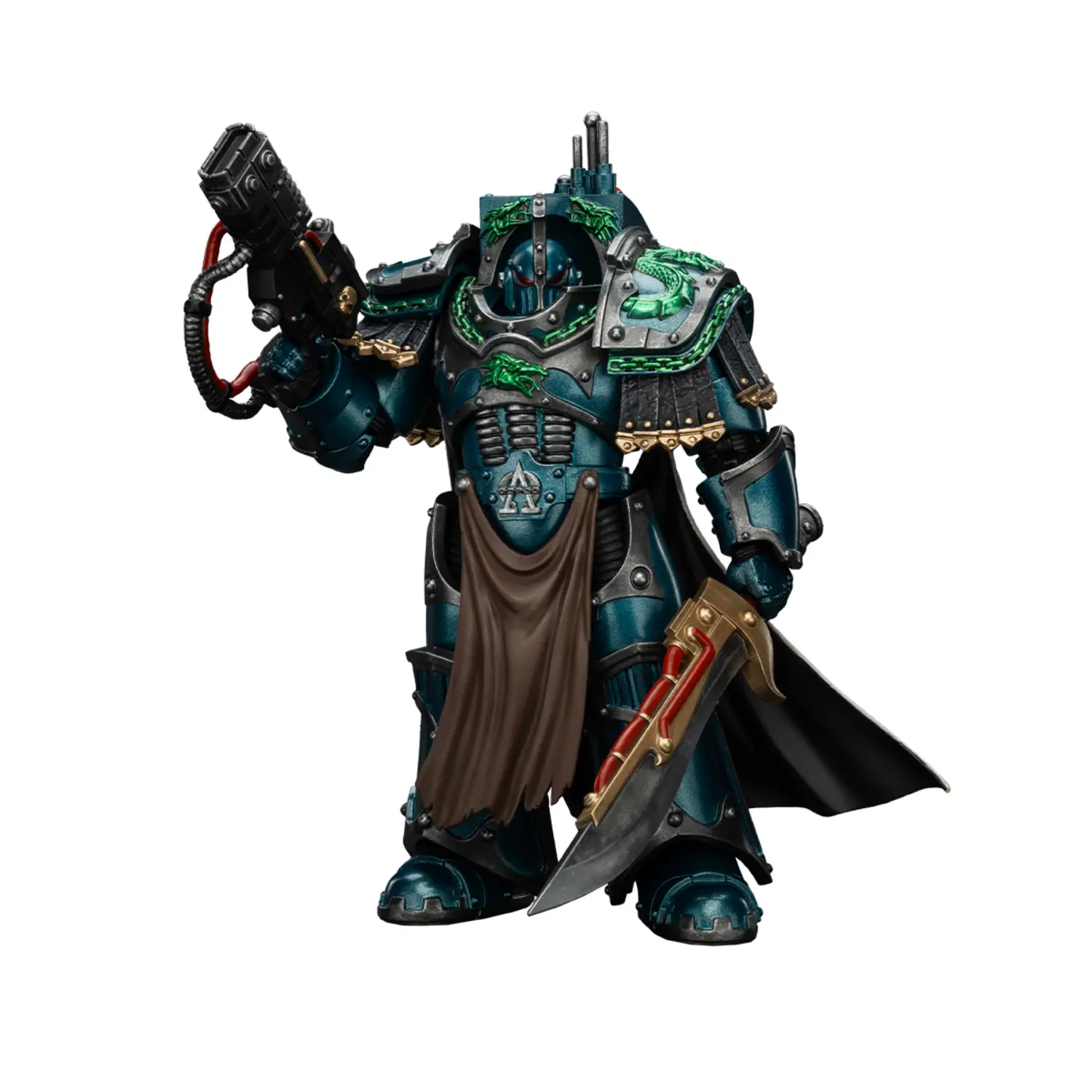 Action Figure - JoyToy Alpha Legion Praetor in Cataphractii Terminator Armour 1 18 - Warhammer The Horus Heresy in white background 4