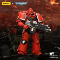 Action Figure - JoyToy Blood Angels Intercessor with Bolt Rifle, Bolt Pistol and Chainsword 1 18 - Warhammer 40K in dark red background