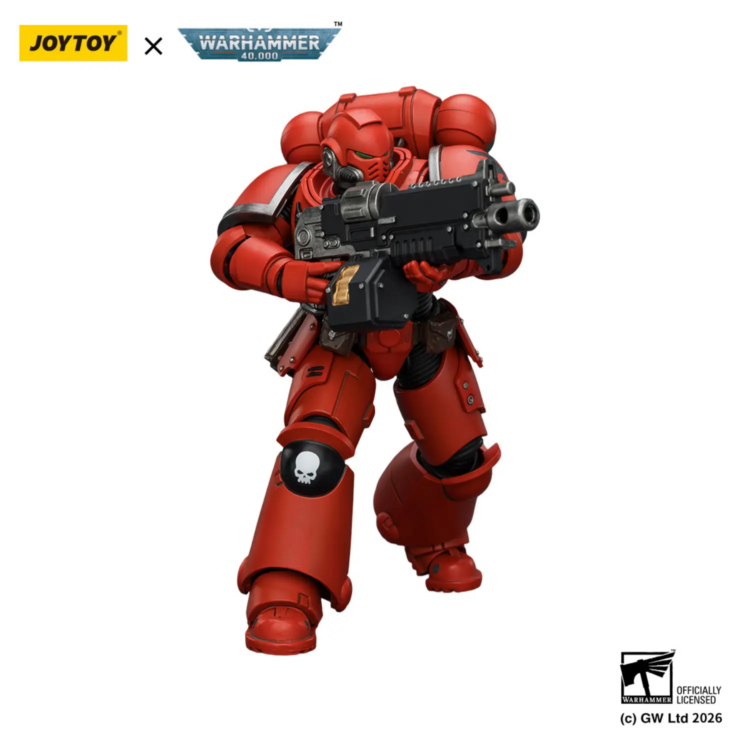 Action Figure - JoyToy Blood Angels Intercessor with Bolt Rifle, Bolt Pistol and Chainsword 1 18 - Warhammer 40K in white background 5