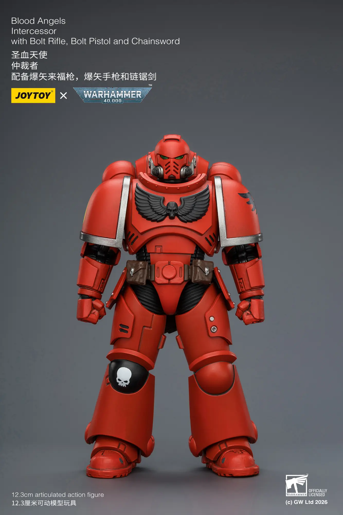 Action Figure - JoyToy Blood Angels Intercessor with Bolt Rifle, Bolt Pistol and Chainsword 1 18 - Warhammer 40K rectangle image