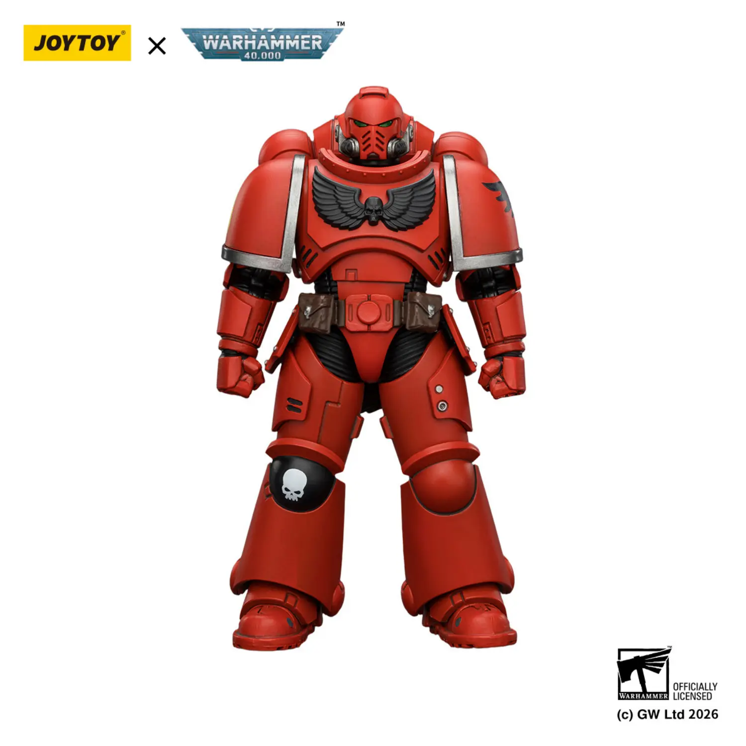 Action Figure - JoyToy Blood Angels Intercessor without Bolt Rifle, Bolt Pistol and Chainsword 1 18 - Warhammer 40K in white background