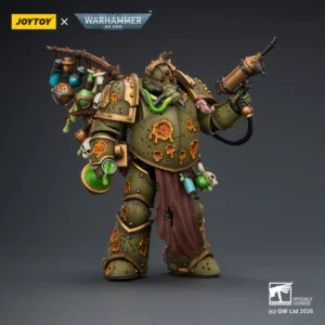 Action Figure - JoyToy Death Guard Biologus Putrifier with Injector Pistol and Hyper Blight Grenades 1/18 - Warhammer 40K