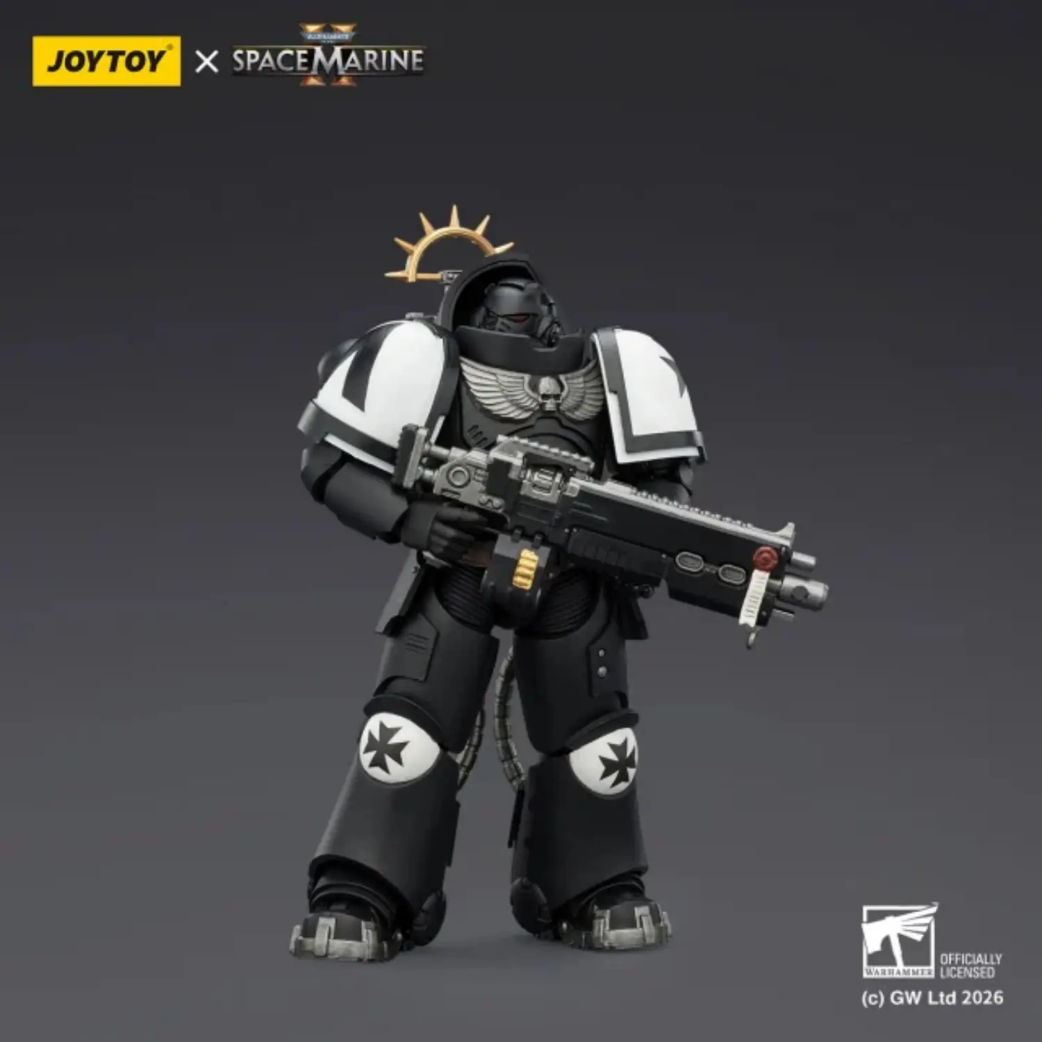 Action Figure - JoyToy Game Edition Black Templars Heavy Intercessor with Heavy Bolt Rifle and Bolt Pistol 1 18 - Warhammer 40K Space Marine 2