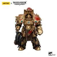 Action Figure - JoyToy Legio Custodes Aquilon Terminator with Twin-linked Adrathic Destructor 1 18 - Warhammer The Horus Heresy in white background 1