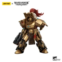 Action Figure - JoyToy Legio Custodes Aquilon Terminator with Twin-linked Adrathic Destructor 1 18 - Warhammer The Horus Heresy in white background 3