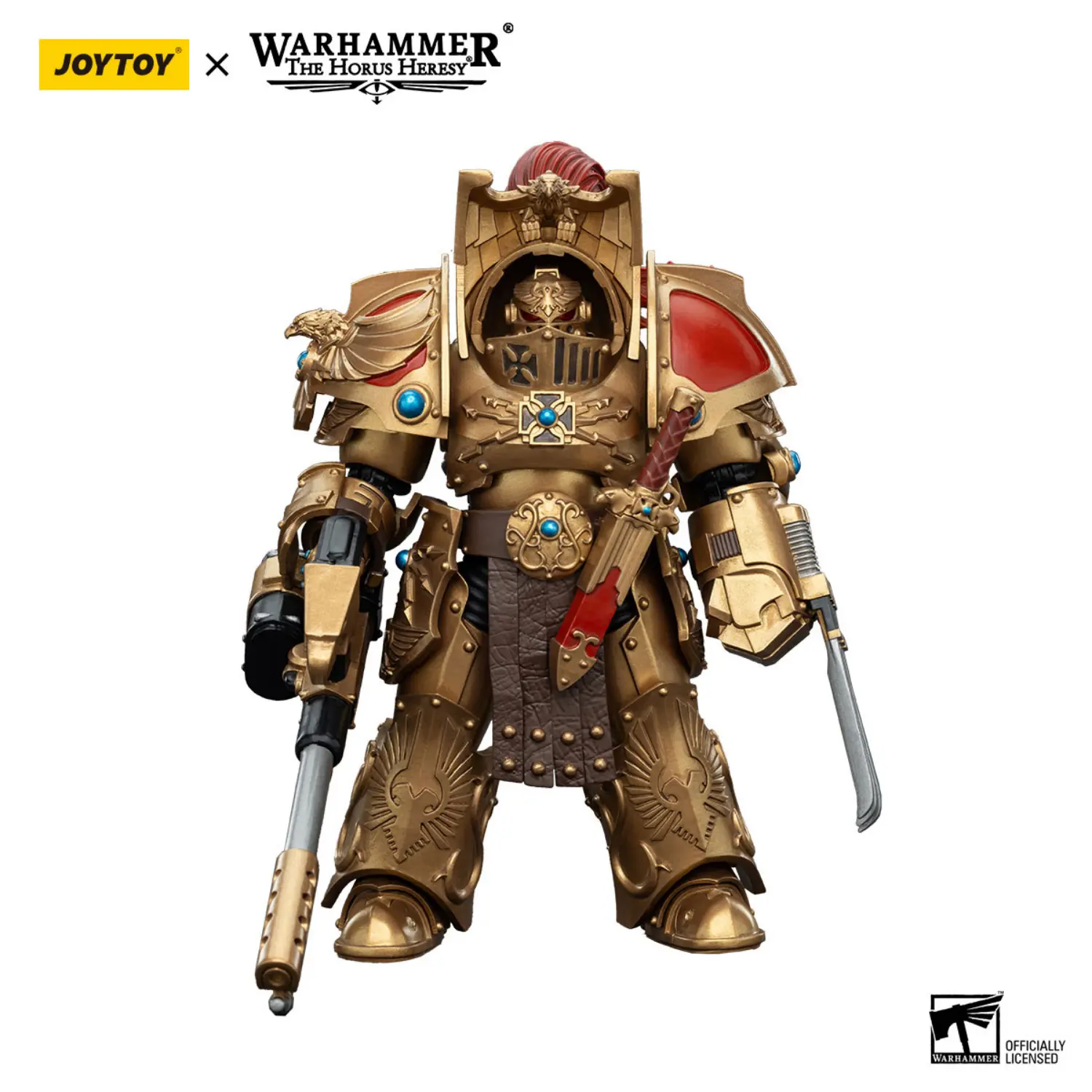 Action Figure - JoyToy Scale Legio Custodes Aquilon Terminator with Infernus Firepike 1 18 - Warhammer The Horus Heresy in white background 3 Action Figure - JoyToy Scale Legio Custodes Aquilon Terminator with Infernus Firepike 1 18 - Warhammer The Horus Heresy in white background 3