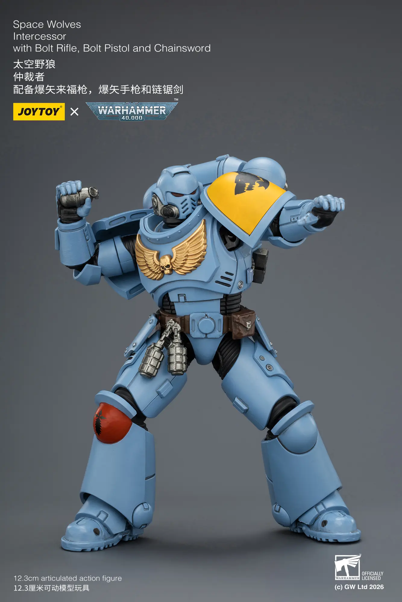 Action Figure - JoyToy Space Wolves Intercessor without Bolt Rifle, Bolt Pistol and Chainsword 1 18 - Warhammer 40K rectangle image 9