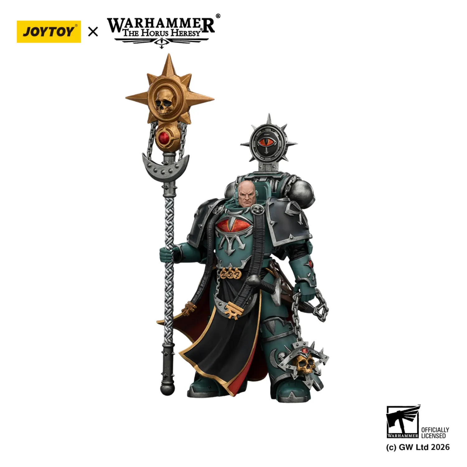Action Figure – JoyToy 1/18 Sons of Horus Dark Emissary Consul with Staff – Warhammer The Horus Heresy in white background Action Figure – JoyToy 1/18 Sons of Horus Dark Emissary Consul with Staff – Warhammer The Horus Heresy in white background