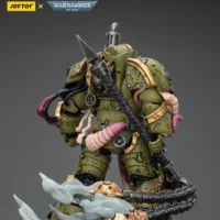 the back of the Action Figure - JOYTOY Death Guard Blightlord Terminator with Flail of Corruption 1 18 - Warhammer 40K rectangle mimage