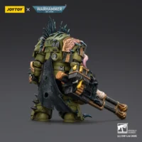 the back of the Action Figure - JOYTOY Death Guard Blightlord Terminator with Reaper Autocannon and Bubotic Blades 1 18 - Warhammer 40K
