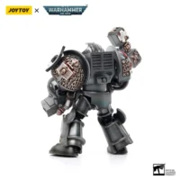the back of the Action Figure - JOYTOY Grey Knights Terminator Caddon Vibova 1 18 - Warhammer 40K in white background