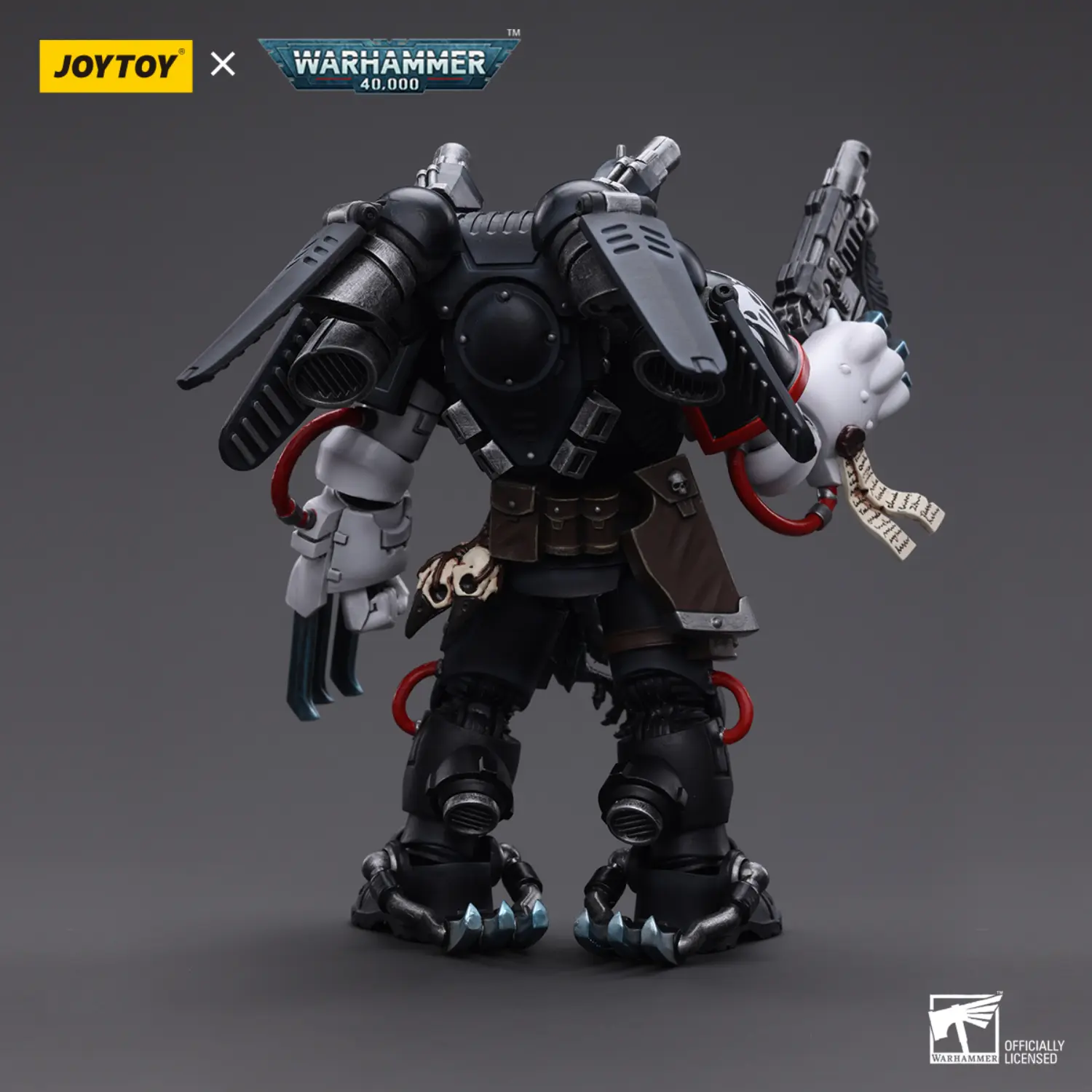 the back of the Action Figure - JOYTOY Raven Guard Chapter Master Kayvaan Shrike 1 18 - Warhammer 40K the back of the Action Figure - JOYTOY Raven Guard Chapter Master Kayvaan Shrike 1 18 - Warhammer 40K