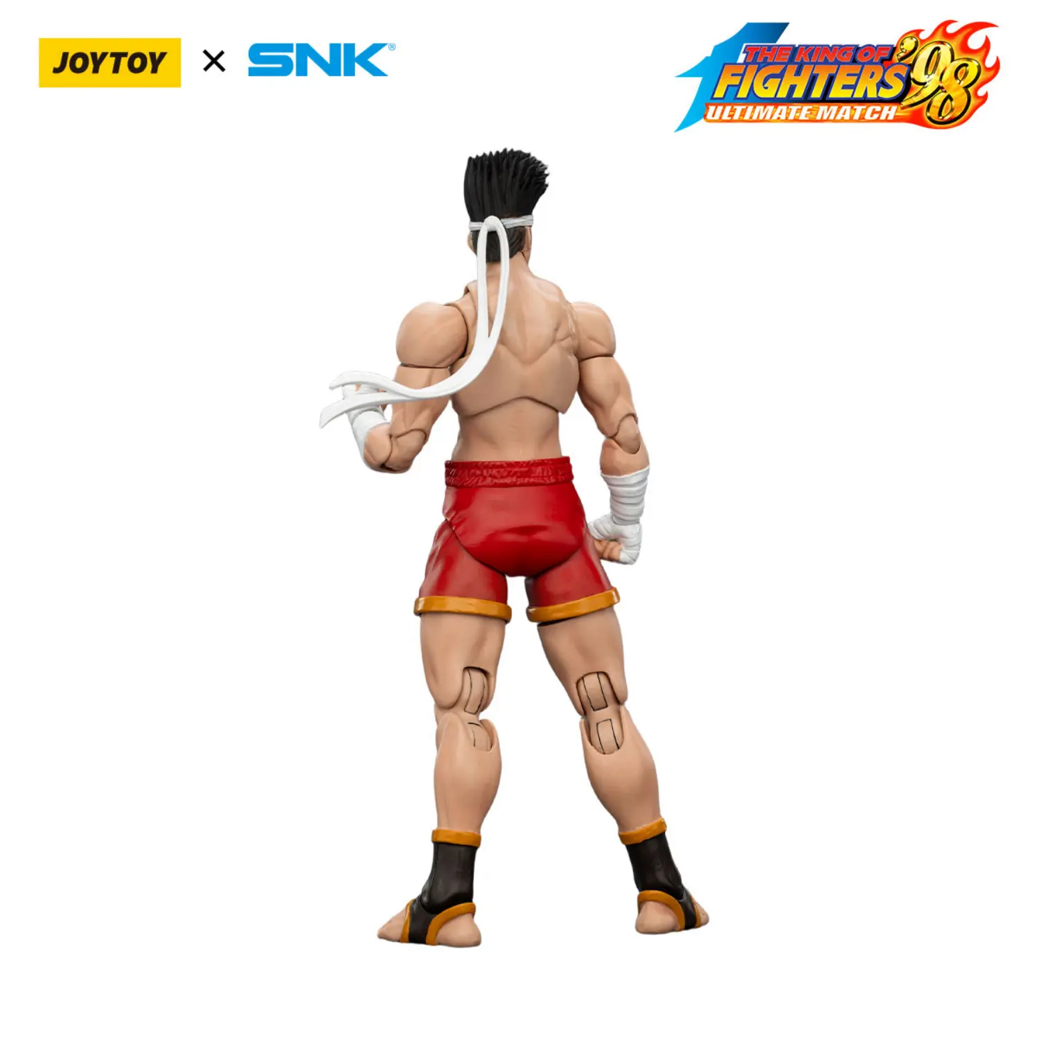 the back of the Action Figure - Joe Higashi KOF _98 UM Fatal Fury Team SNK 1 18 - JOYTOY The King of Fighters in white background