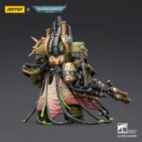 the back of the Action Figure - JoyToy Death Guard Lord of Virulence with Power Fist and Twin Plague Spewer 1 18 - Warhammer 40K