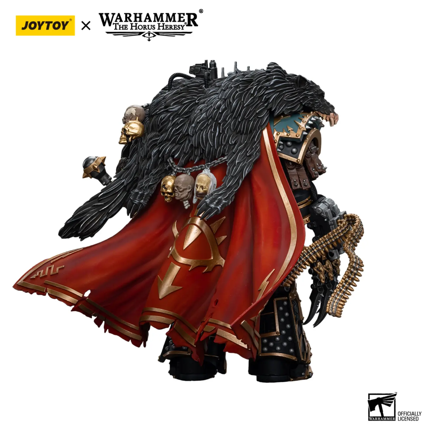 the back of the Action Figure - JoyToy Sons of Horus Warmaster Horus Primarch of the XVIth Legion 1 18 - Warhammer The Horus Heresy in white background