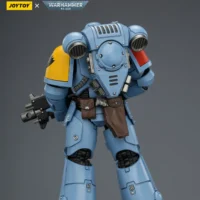 the back of the Action Figure - JoyToy Space Wolves Intercessor with Bolt Rifle, Bolt Pistol and Chainsword 1 18 - Warhammer 40K rectangle image