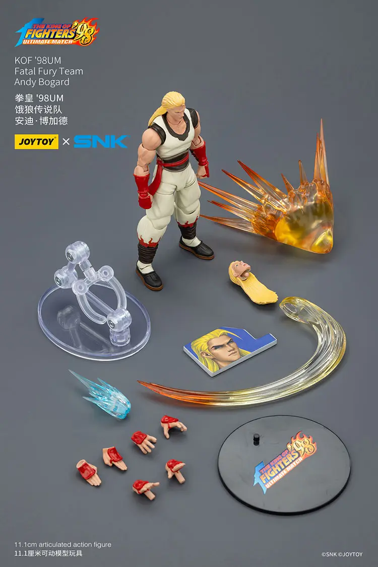 the parts of the Action Figure - Andy Bogard KOF _98 UM Fatal Fury Team SNK 1 18 - JOYTOY The King of Fighters rectangle image