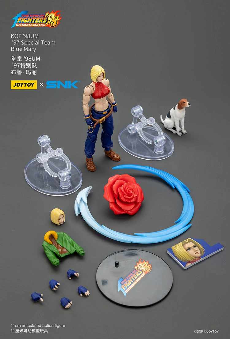 the parts of the Action Figure - Blue Mary KOF _98 UM 97 Special Team Team SNK 1 18 - JOYTOY The King of Fighters rectangle image