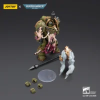 the parts of the Action Figure - JOYTOY Death Guard Blightlord Terminator with Flail of Corruption 1 18 - Warhammer 40K