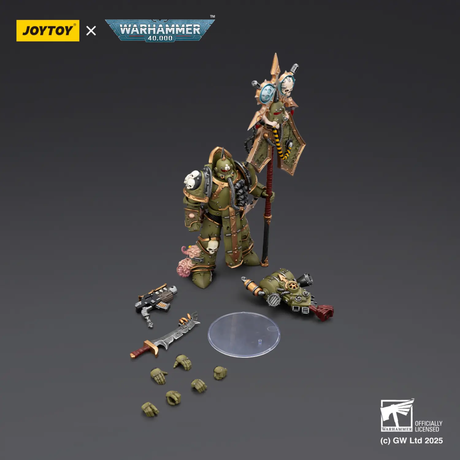 the parts of the Action Figure - JOYTOY Death Guard Plague Marine Icon bearer with Boltgun and Plague knife 1 18 - Warhammer 40K the parts of the Action Figure - JOYTOY Death Guard Plague Marine Icon bearer with Boltgun and Plague knife 1 18 - Warhammer 40K