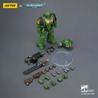the parts of the Action Figure - JOYTOY Salamanders Intercessor with Bolt Rifle, Bolt Pistol and Chainsword 1 18 - Warhammer 40K