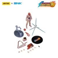 the parts of the Action Figure - JOYTOY Shermie KOF _98 UM Orochi Team SNK 1 18 - The King of Fighters in white background