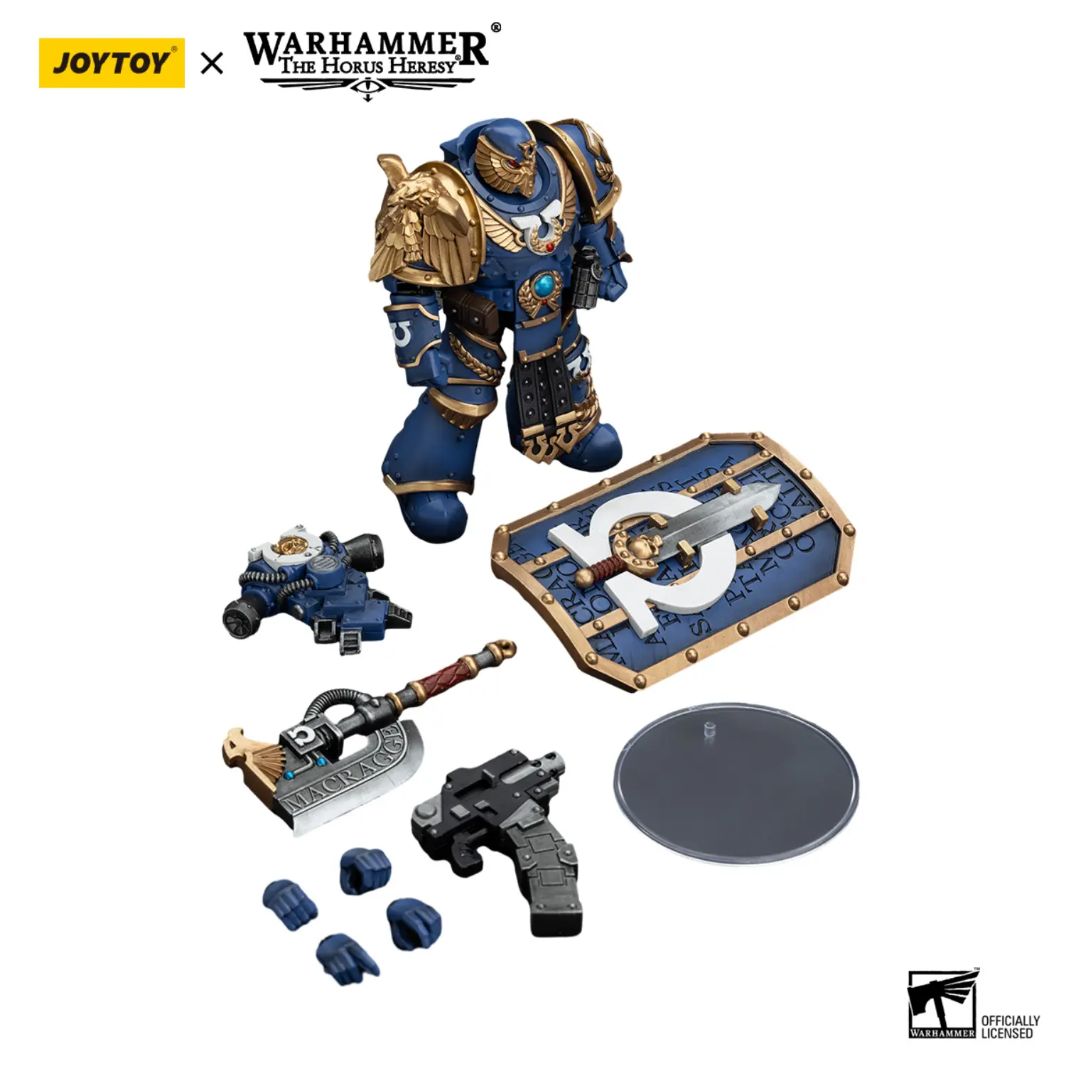 the parts of the Action Figure - JOYTOY Ultramarines Invictarus Suzerain Squad (Suzerain 1) 1 18 - Warhammer The Horus Heresy